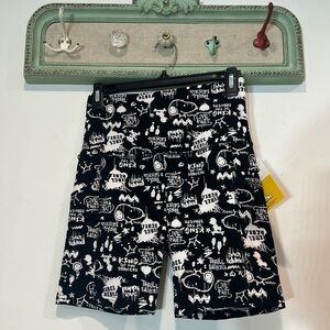 Peanuts Black and White Graphic Bike Shorts